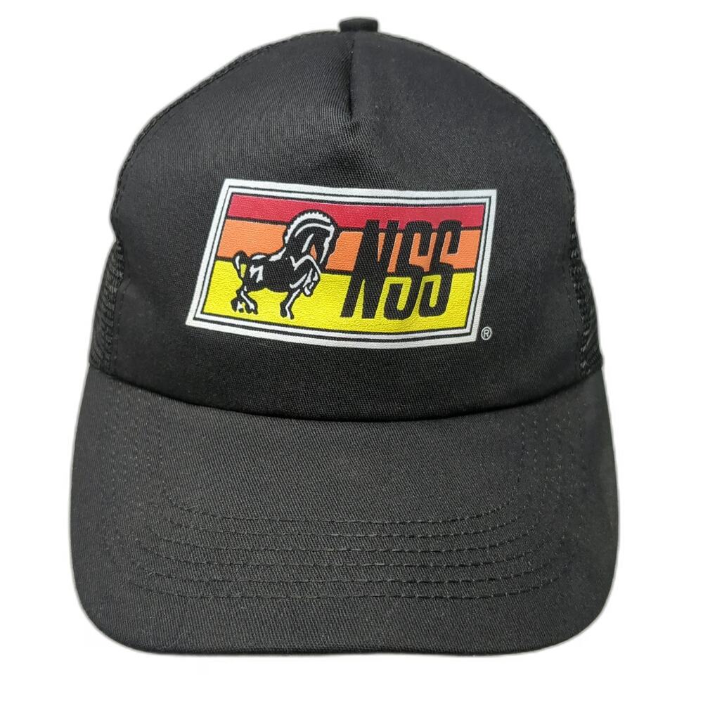 Osterman HSS Horse Logo Black Trucker Hat One Size Mesh Back Snapback Graphic